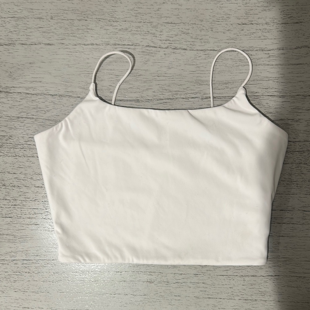 Garage White Cropped Tank Top